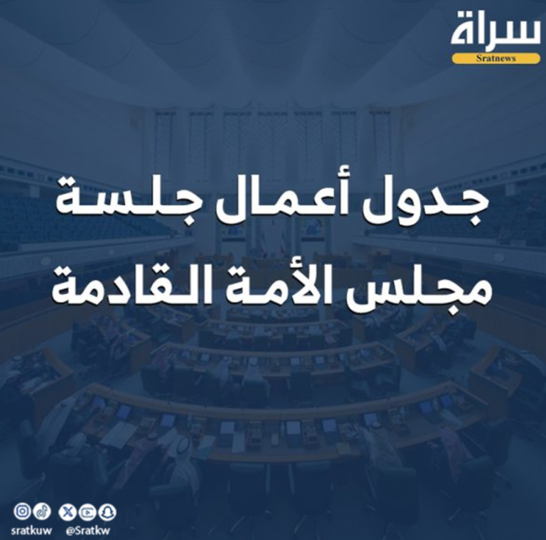 جدول أعمال جلسة مجلس الأمة ليوم الثلاثاء المقبل